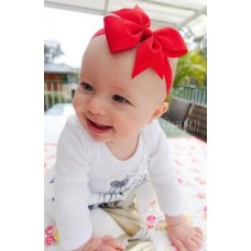 "Coco" Petite bow headband - Ruby Red